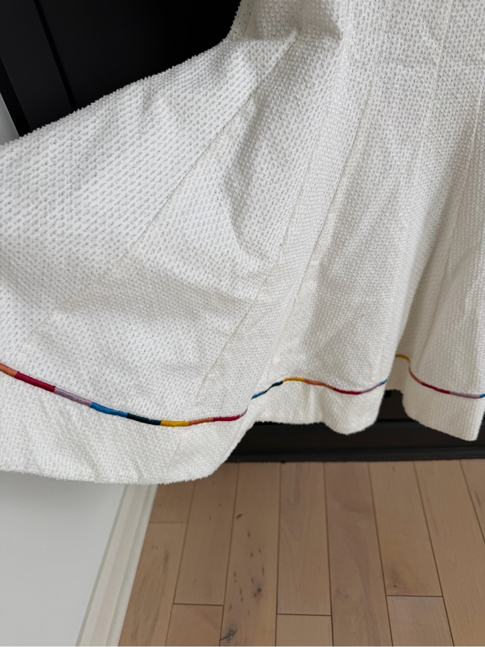 STAUD Wells Embroidered White Minidress with Multicolor Trim | 6 | NWT - Picture 9 of 14